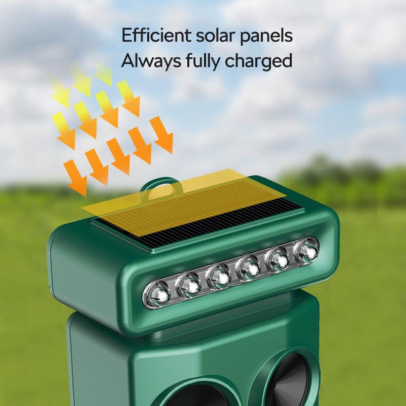 New Outdoor Solar Ultrasonic Rodent and Bird Repeller - Top-Selling Animal Repellent