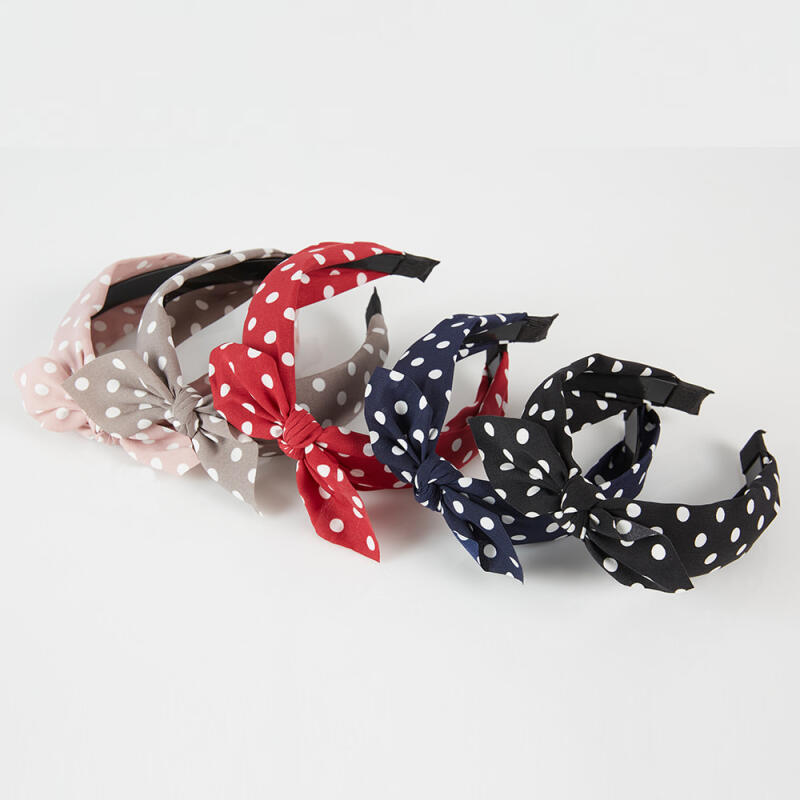 

Polka Dot Ribbon Hairband (5 colors) Graduation Photo wine