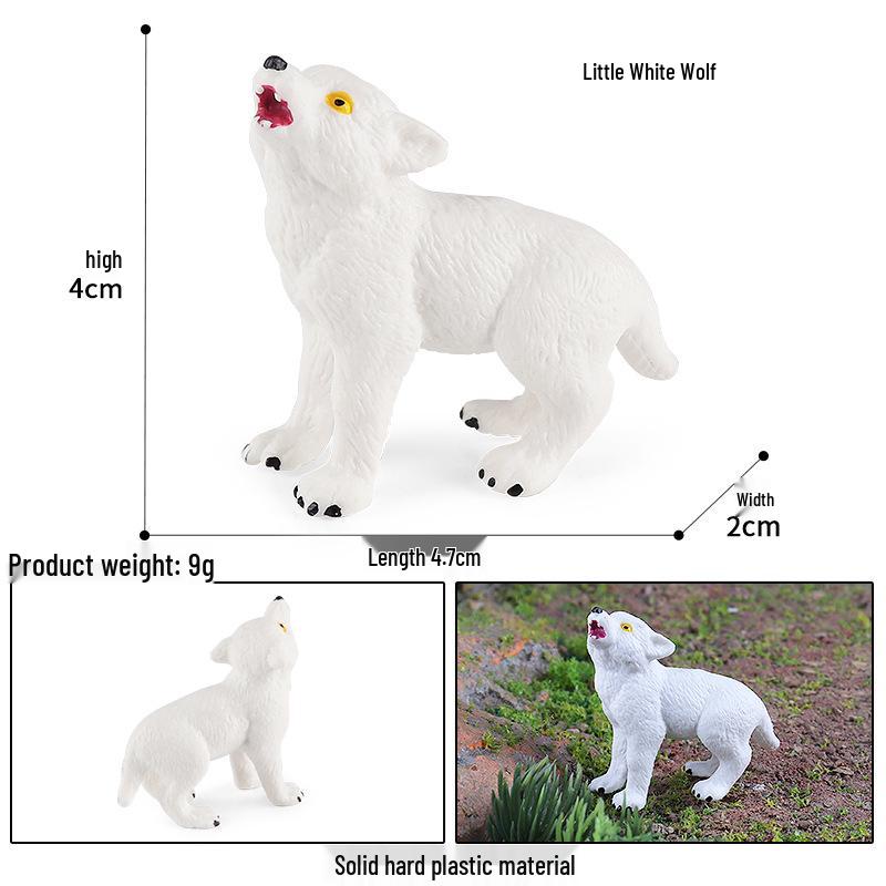 Realistic Animal Models: White Fox, White-tailed Deer, Arctic Fox Children's Gift Toys