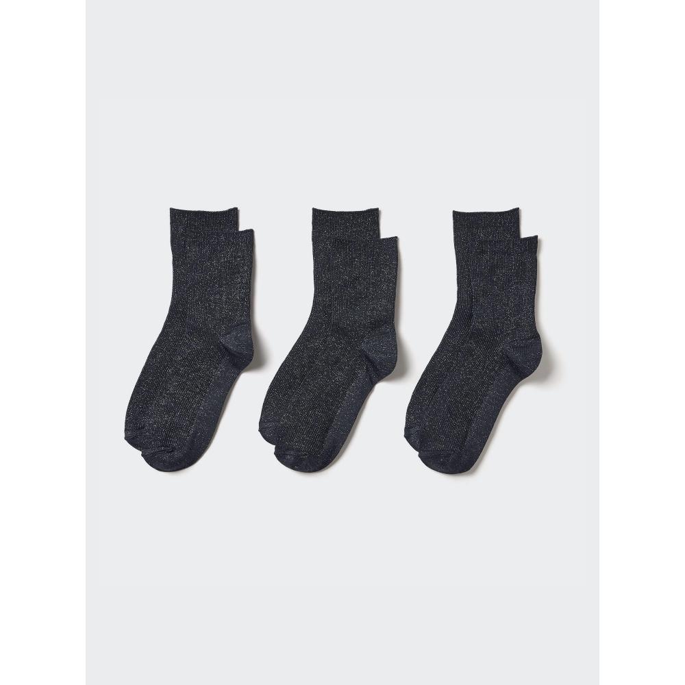 Uniqlo Japan Socks 3 Pairs Crew Lame