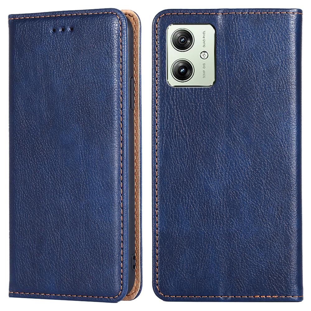 

For Motorola Moto G54 5G Case Slim-Fit Phone Shell Wallet PU Leather Phone Stand Cover Blue
