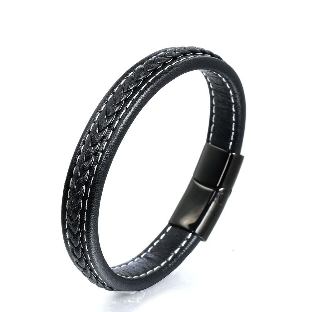 Magnet buckle leather rope bracelet bracelet simple woven men s and women s leather bracelet personalized jewelry