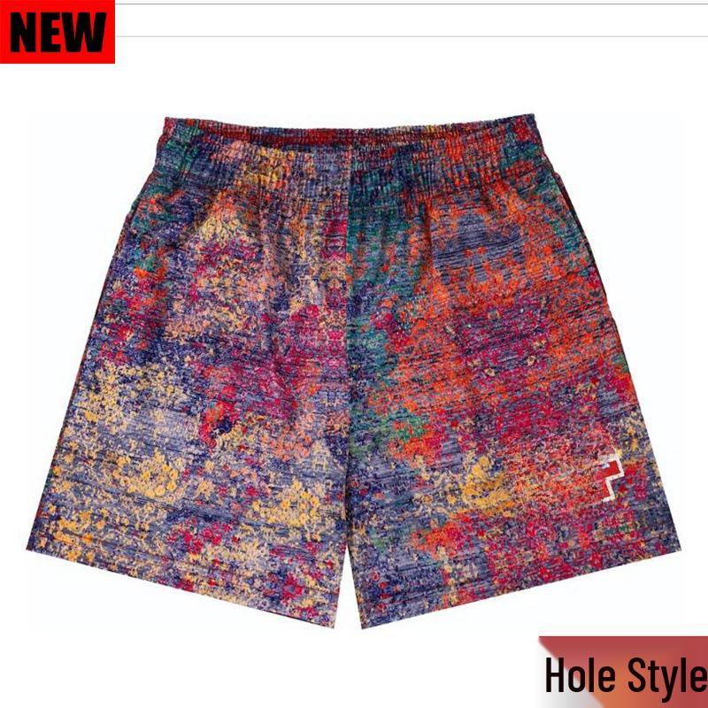 

Американские повседневные быстросохнущие сетчатые спортивные шорты - Персидский стиль, свободный крой для фитнеса и бега XL вино красного