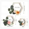 Christmas Wooden Hexagon Frame Garland Candlestick Tung Wood Wedding Table Centerpieces Countryside Style Candle Holder