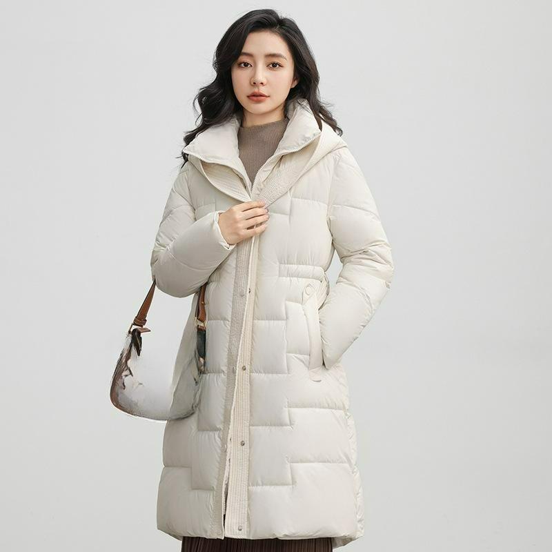 Down Padded Jacket Women's Winter Thickened Tooling Padded Jacket Art Long Style