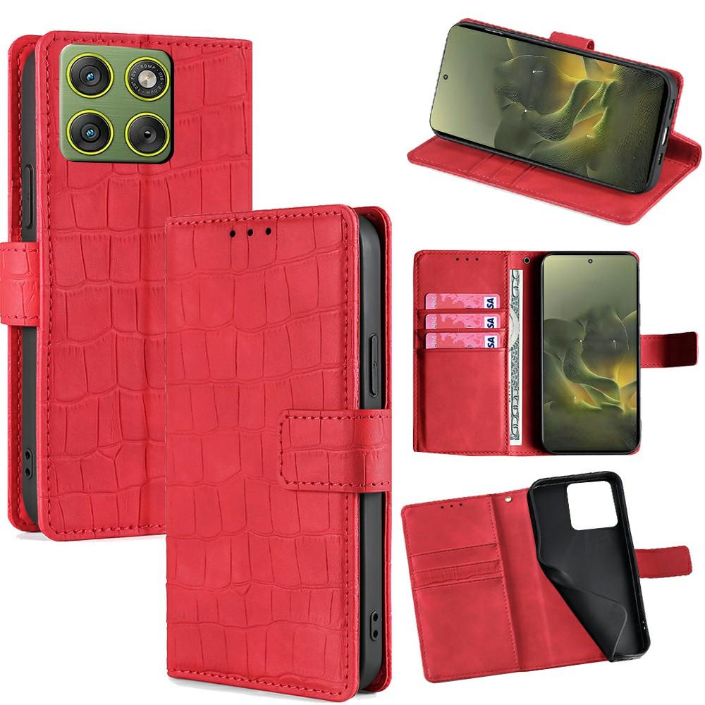 For Motorola Edge 70 5G Case Crocodile Texture PU Leather Phone Cover