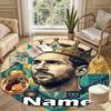 Custom Name Personalized Leo Messi Print Round Rug, Versatile Home Decor Carpet, for Playroom, Apartment, Balcony, Entryway, Hallway Gift