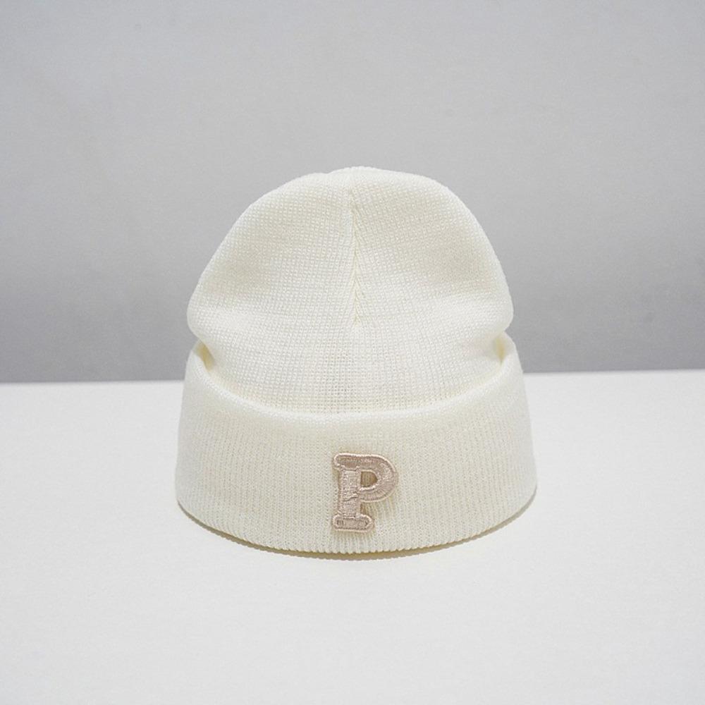P Letter Baby Knitted Hat Autumn Winter Infant Warm Hat Fashion Baby Beanie Cap  Boys Girls