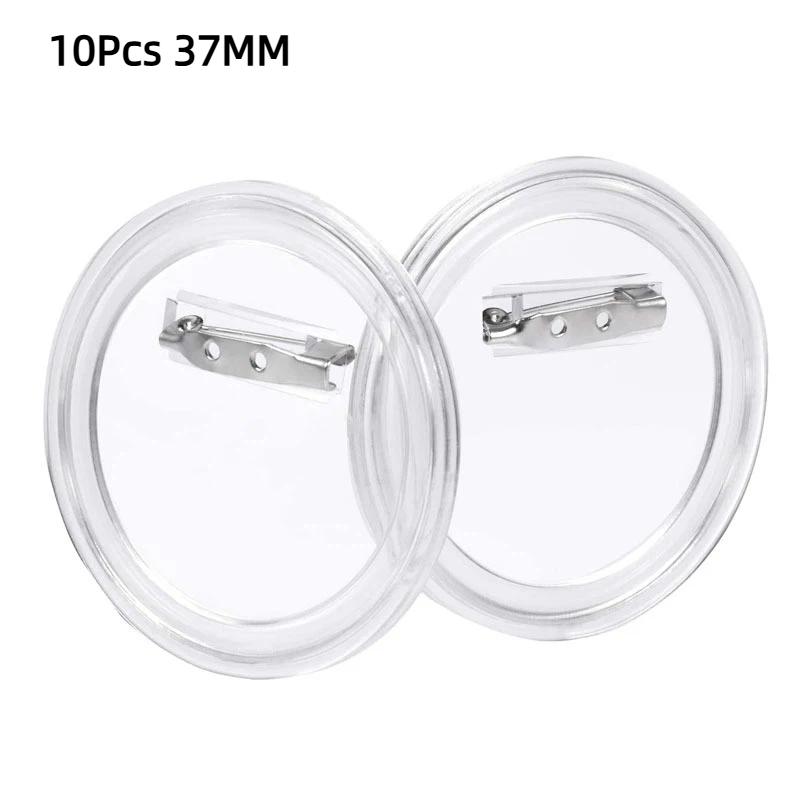 Blank Acrylic DIY Button Pins 10 PCS Transparent Badge Set for Small Business Custom Pin Making Supplies