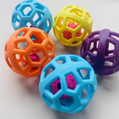 Pelota Hueca de Goma TPR Juguete para Mascotas con Campana Navideña para Cachorros y Gatos