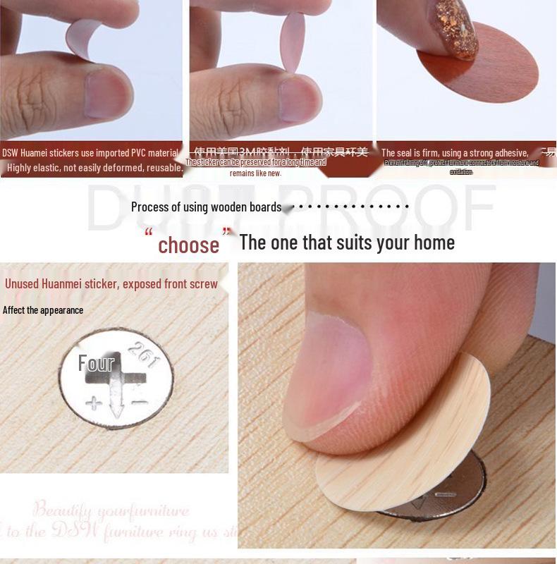 PVC Dustproof Screw Hole Cover Sticker - Furniture & Grout Concealer