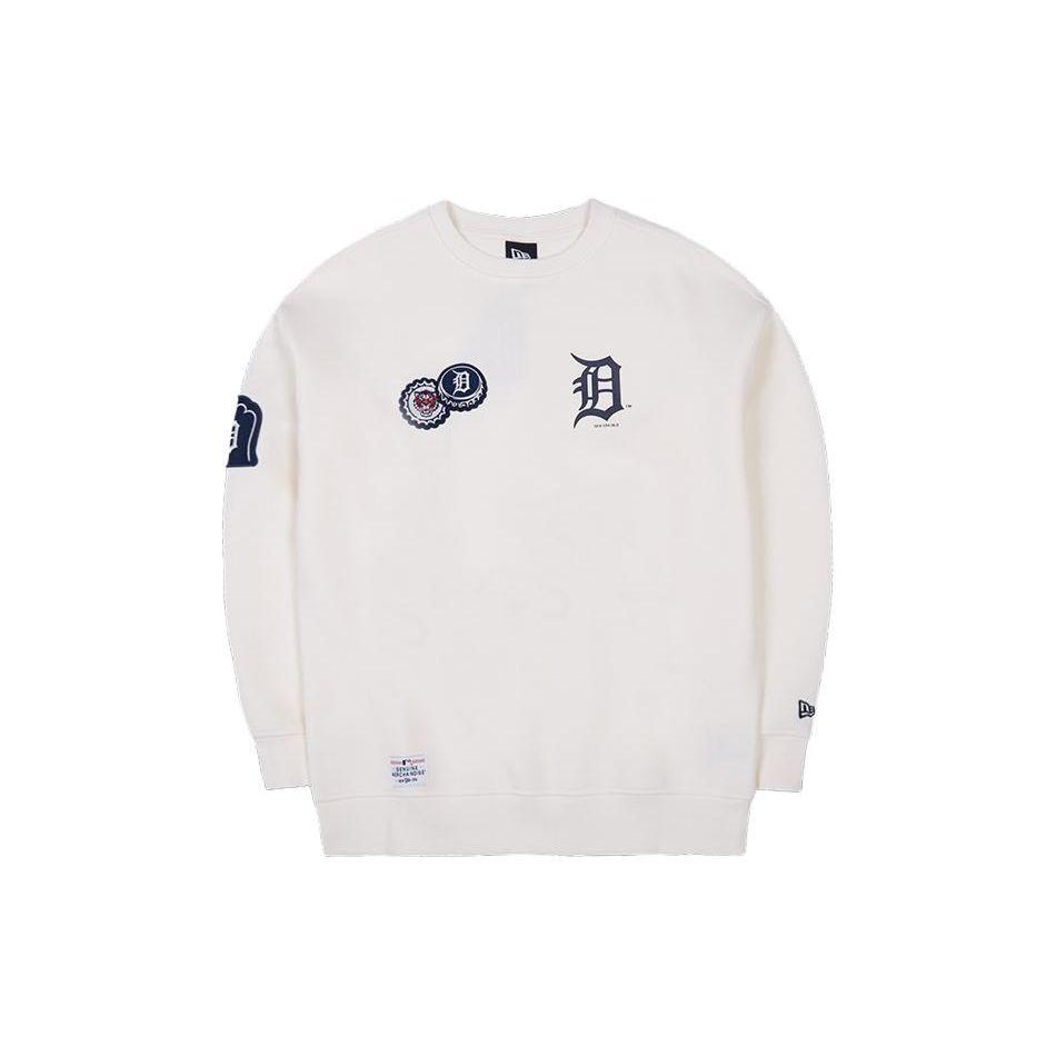 New Era Sports Print Badge Embroidered Pullover Crewneck American Sweatshirt Unisex sweatshirt White 13559737