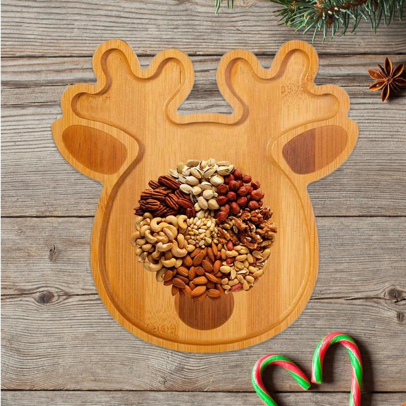 Wooden Christmas Tray Christmas Snack Candy Dessert Plates Snack Fruit Meat Cheese Board Platter Kitchen Charcuterie Board