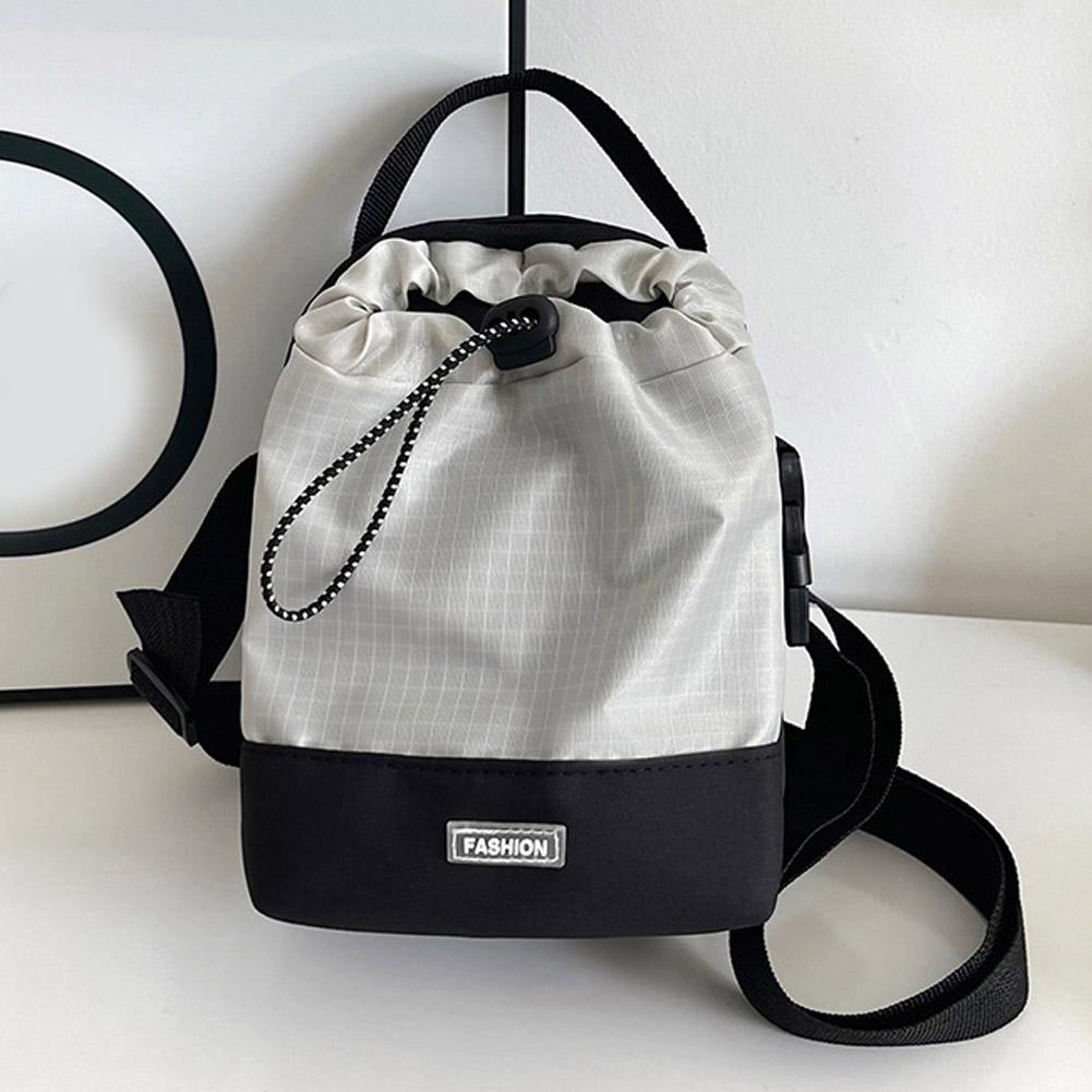 Outdoor Multifunctional Drawstring Crossbody Bag Nylon Lightweight Phone Bag Adjustable Strap Fashionable Portable Bag