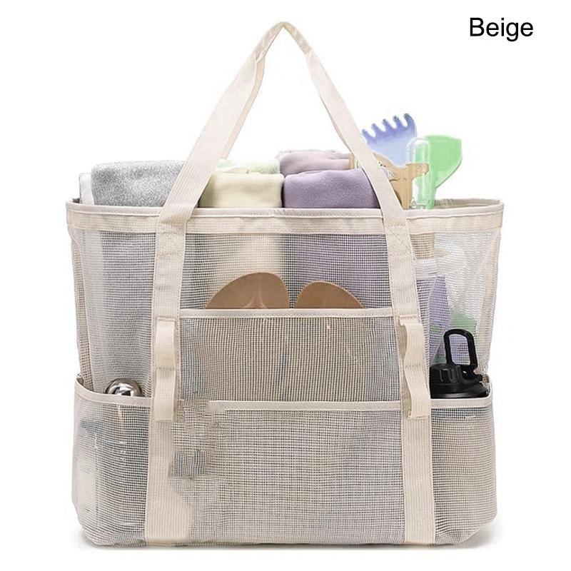 Oversized Mesh Beach Wash Bag, Large Capacity Storage Bag, Foldable Mesh Beach Tote Bag, Beach