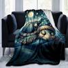 1pc Turtle Printing Lightweight Flannel Blanket, Comfortable and Warm Blanket, for Camping Sofa Bed and Couch Office, in All Seasons