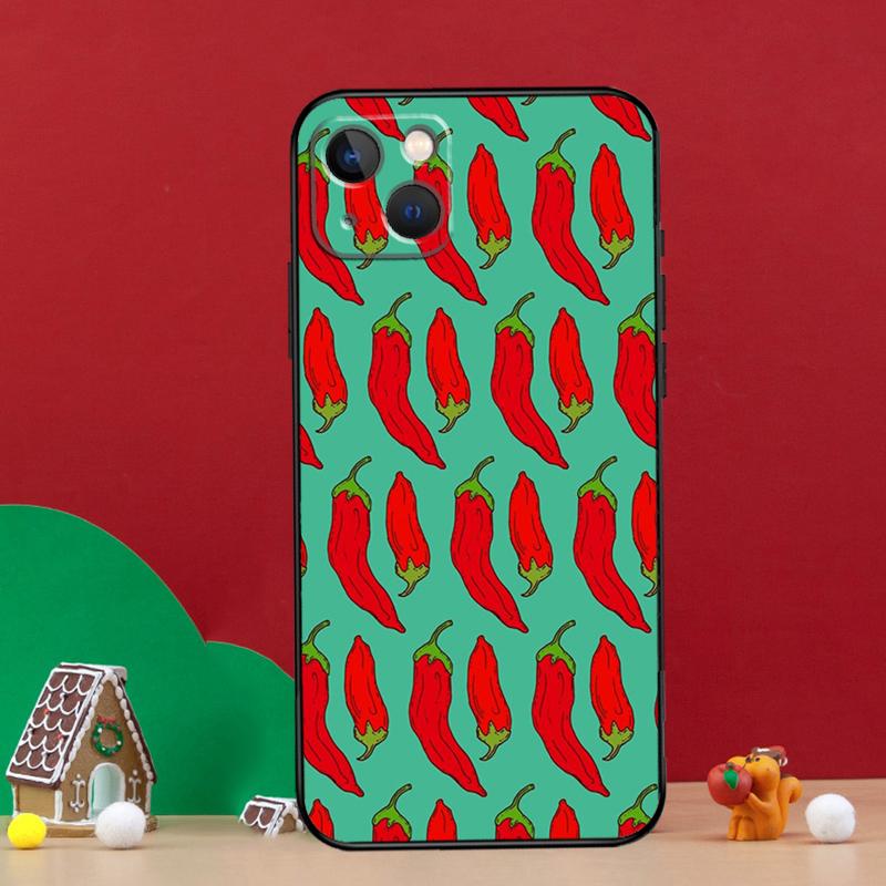 Red Chilli Pepper Pattern Phone Case For iPhone 15 13 11 12 14 Pro Max XS Plus X XR 12 13 Mini Soft Cover