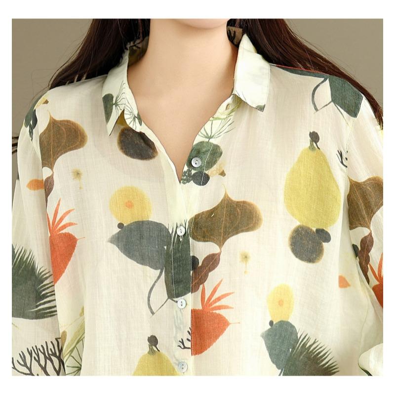 DIMANAF 2025 Women Blouse T-Shirt Vintage Fashion Casual Loose Tops Basic Tees