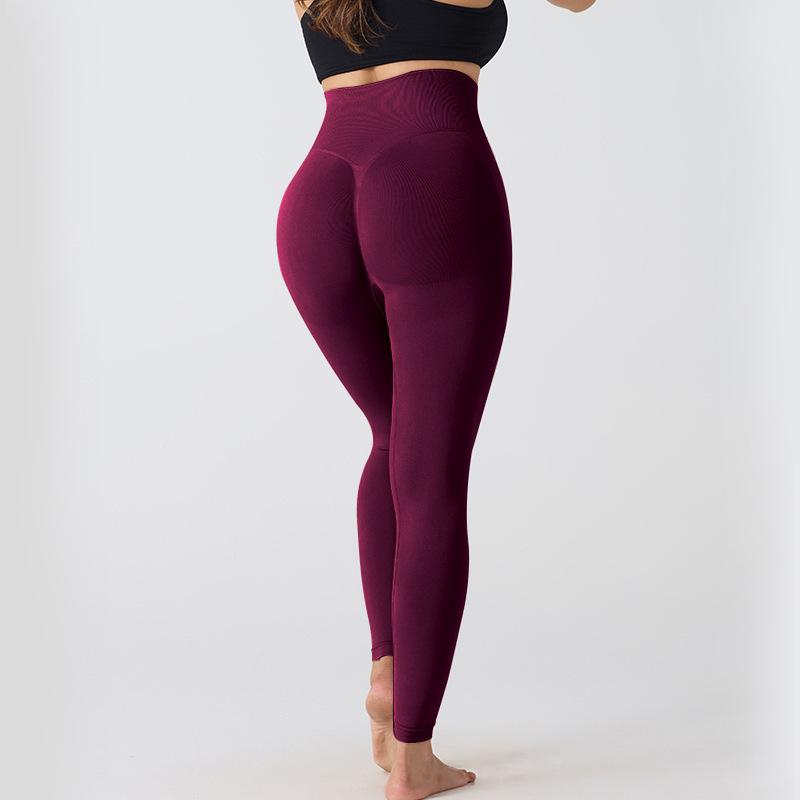 

Йога-штани з високою талією та ефектом «персикових сідниць» для жінок - Безшовні, з ефектом підтягування стегон, тайтси для спорту на відкритому повітрі та фітнесу Small