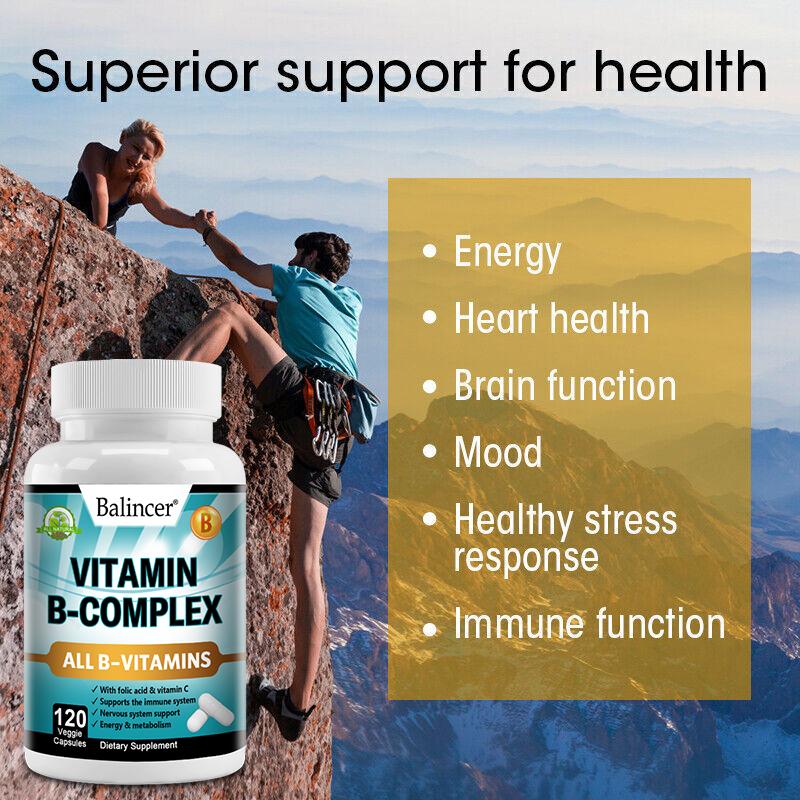 Compound vitamin B capsules containing vitamin C and full spectrum B enhance energy metabolism by 120 capsules