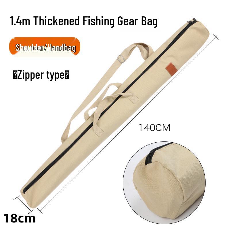 Thickened Canvas Fishing Rod Bag with Large Capacity and Lightweight Design