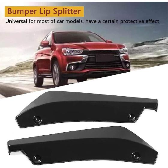 Car Rear Bumper Lip Diffuser, Universal Auto Side Fender Skirt Splitter Canard Protector, Wrap Angle Spoiler with 6 Bolts, 1 Pair (Bright Black)