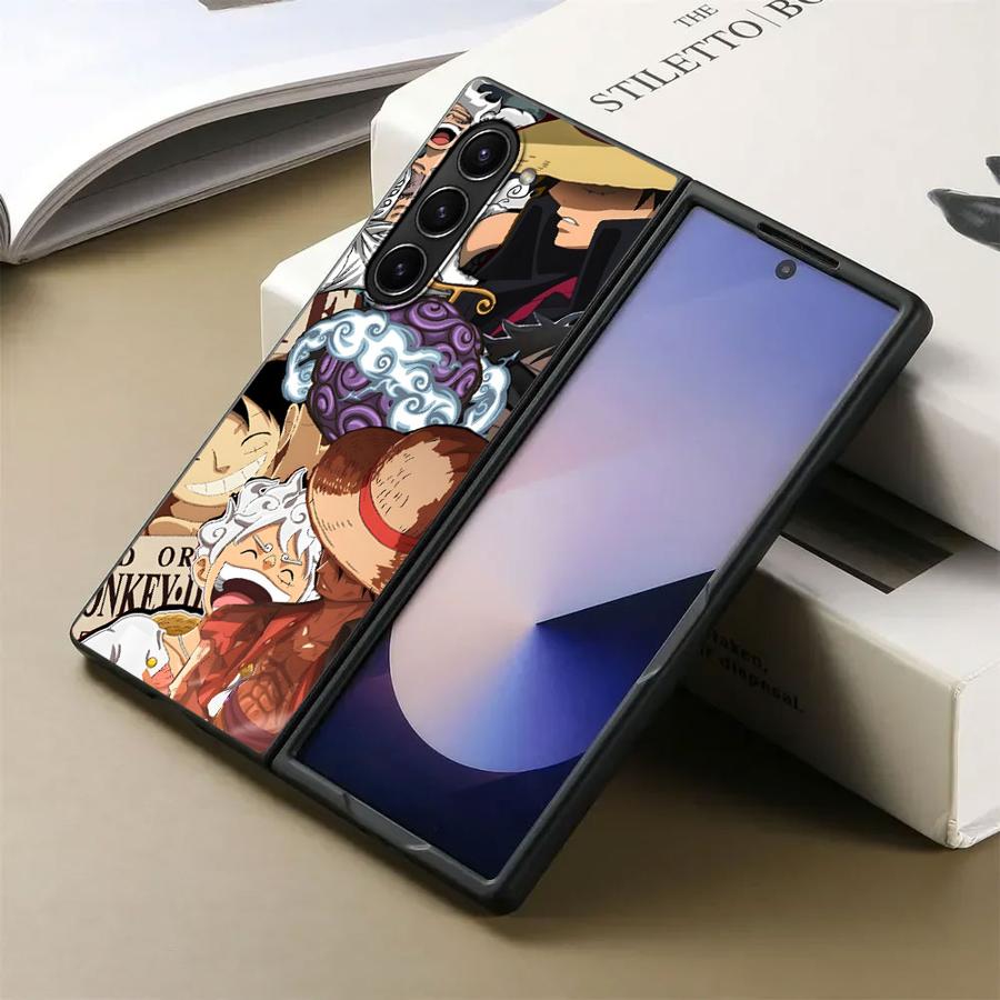 One Piece Luffy Back Phone Cover Case for Samsung Galaxy ZFold5 ZFold6 ZFold3 Z Fold 7 6 5 4 3 ZFold4 ZFold7