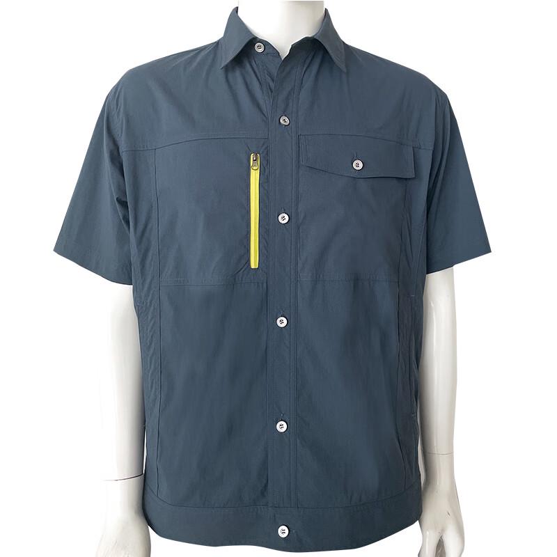 

Congdi Short Sleeve Button-Up Work Shirt XL