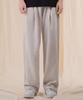 Ellamo Side Panel Wide One-Pleat Sweatpants [Oatmeal]