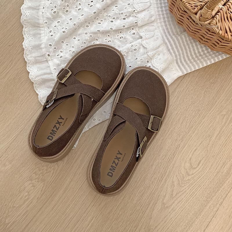 Retro French Versatile Thick-soled Shallow-mouth Single Shoes for Women's 2025 New Spring and Autumn with Skirts, Round Head Heightening Mary Jane