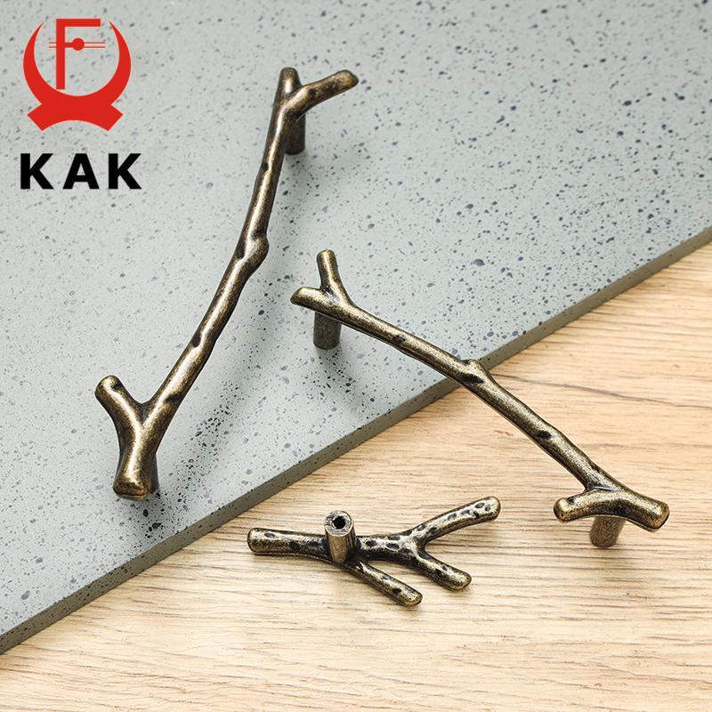KAK Fashion Tree Branch Furniture Handle 96mm 128mm Black Silver Bronze Kitchen Cabinet Handles Drawer Knobs Door Pulls Hardware