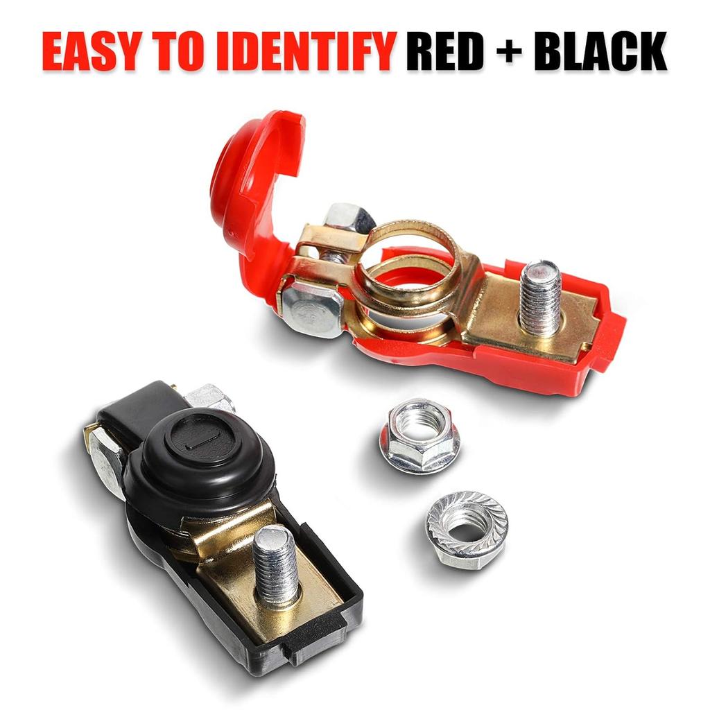 Heavy Duty Universal Car Battery Terminals Cable Clamps Positive Negative Red Black Connectors For Car Truck SUV Anti-Corrosion