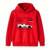 Kids Boys Girls Pullover Hoodie, Cool Race Car Speed Street Aesthetics Print Casual Soft Hooded Sweatshirt for Daily Wear Street Style Children Top