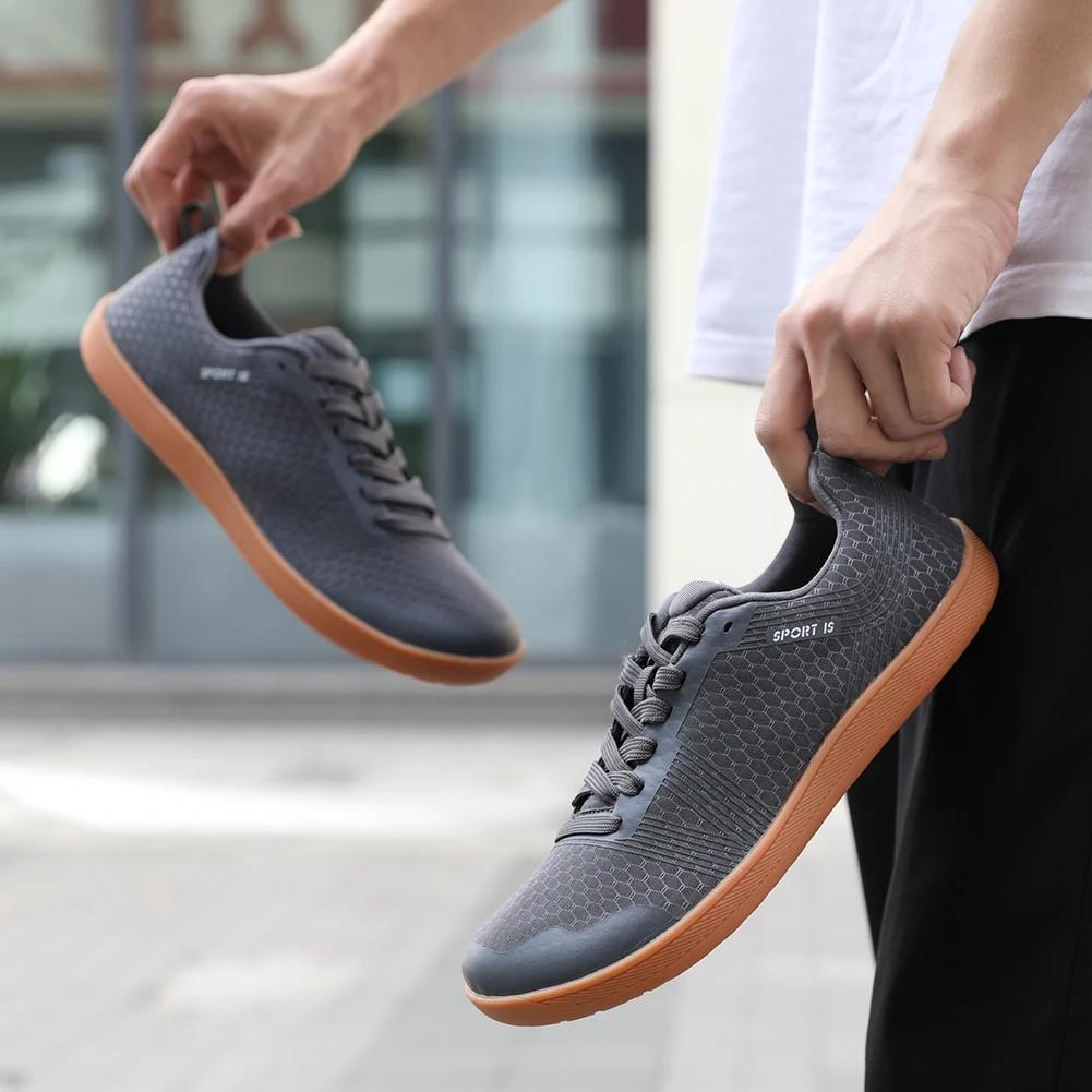 Zapatos minimalistas descalzos Zapatos de entrenamiento cruzado Antideslizantes Puntera ancha Zapatos para caminar Transpirables Ligeros Zapatillas de tenis para Hombre Mujer