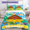 3pcs Custom Name Hey Duggee Bedding Set Duvet Cover Closure Includes 1 Duvet Cover & 2 Pillowcases, Soft and Comfortable for All Seasons.