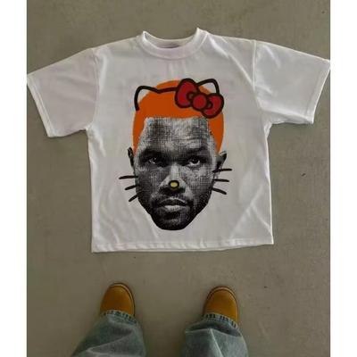 2025 Summer Latest European and American Y2k Hip-hop Character Printed T-shirt Women's Retro Street Casual Short-sleeved Top