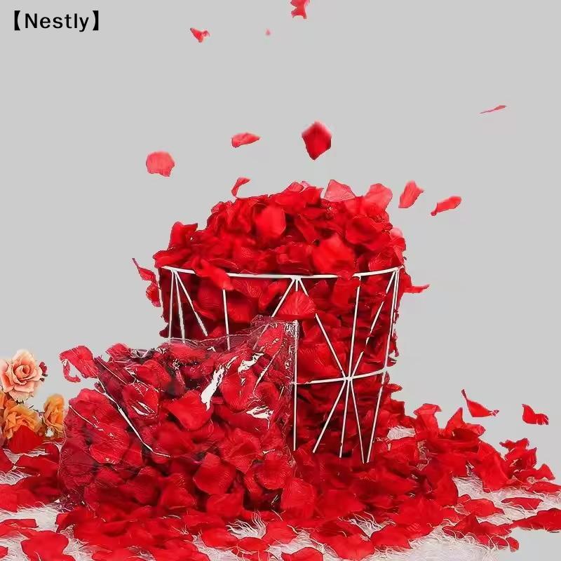 1000Pcs Artificial Fake Rose Petals Colorful Simulation Silk Rose Petal For Valentines Day Wedding Party Romantic Decor Nest