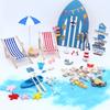 Creative Beach Scene Display Set with Accessories For Doll House Enthusiasts Microlandscape Beach Seashore Scene Setting