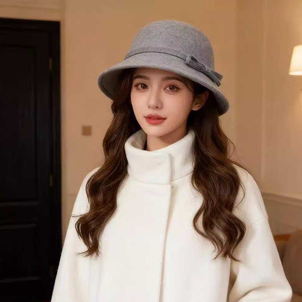 

Hepburn style Australian hair fisherman hat autumn and winter French retro small fragrance elegant daughter style celebrity top hat children adjustable