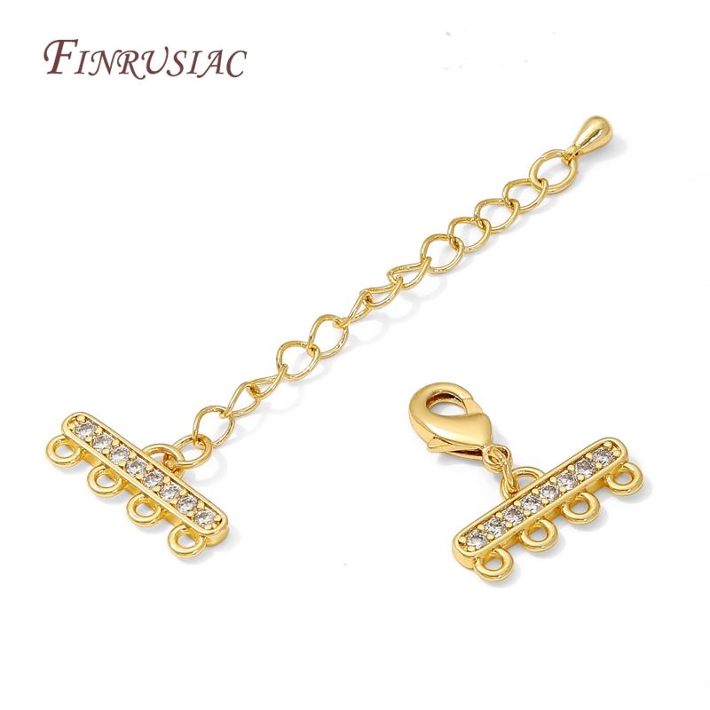 18K Gold Plated Brass Chains Extender For Jewellery,DIY 2-5 Rows Pearl Necklaces Making Accessories,Chain Connector For Jewelry