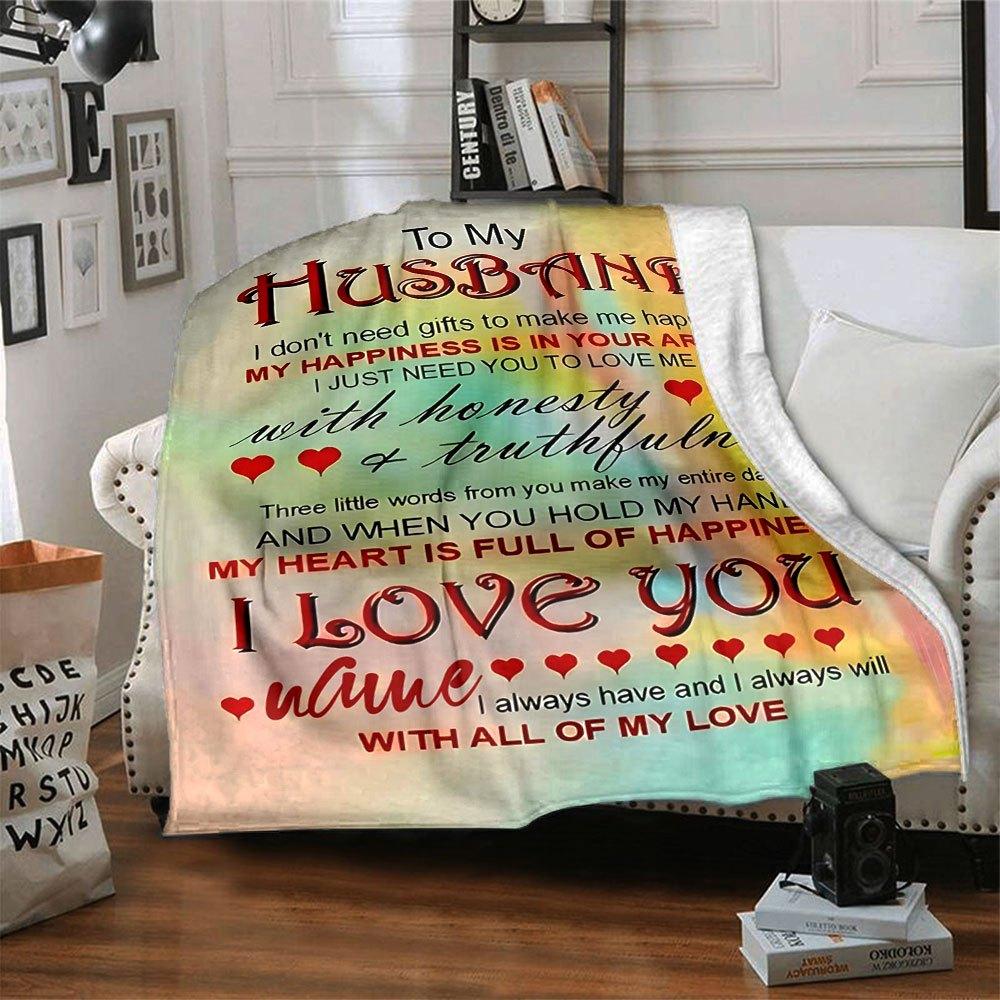 Romantic Love Message Home Customize Your Name Blankets Soft And Cozy Lightweight For All Seasons Perfect For Picnics Sofa Office Bed Living Room