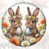 1 buc. Husă Roată de Rezervă Iepurași de Paște Capricioși Coroană Florală Ou Ilustrații Vreme Rezistentă Anti-praf Protecții Roată Roată Universală