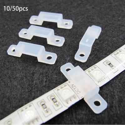 10/50pcs Flexible White RGB Single Color Fixer Silicon Clip LED Strip Light Lamp Tape 12mm