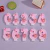 Cartoon Flower Number Candles - Pink Birthday Cake Decorations