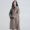 Yiliteng Women's Double-Faced Pure Wool Long Coat with Belt