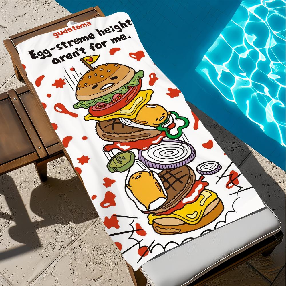 G-Gudetama-a cute anime Towel Beach Quick Dry Soft Pool Towels Gift for Travel Gym Shower Camping sports