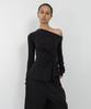 Nash Incline One Shoulder Long Sleeve Black