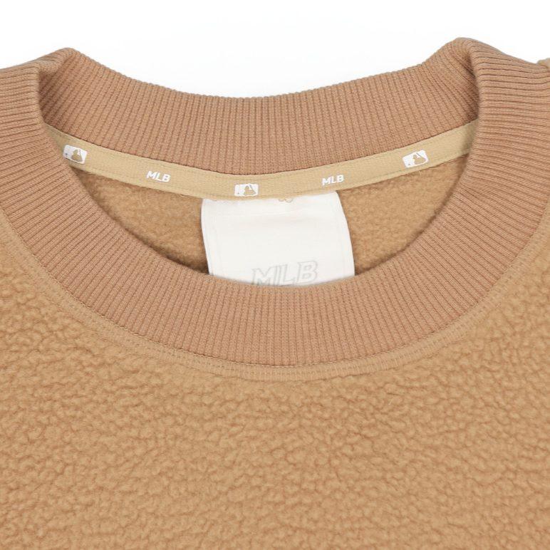 MLB Base Logo Sweatshirts Unisex Brown Crew Neck Moderate Regular 31MTF1061-43B