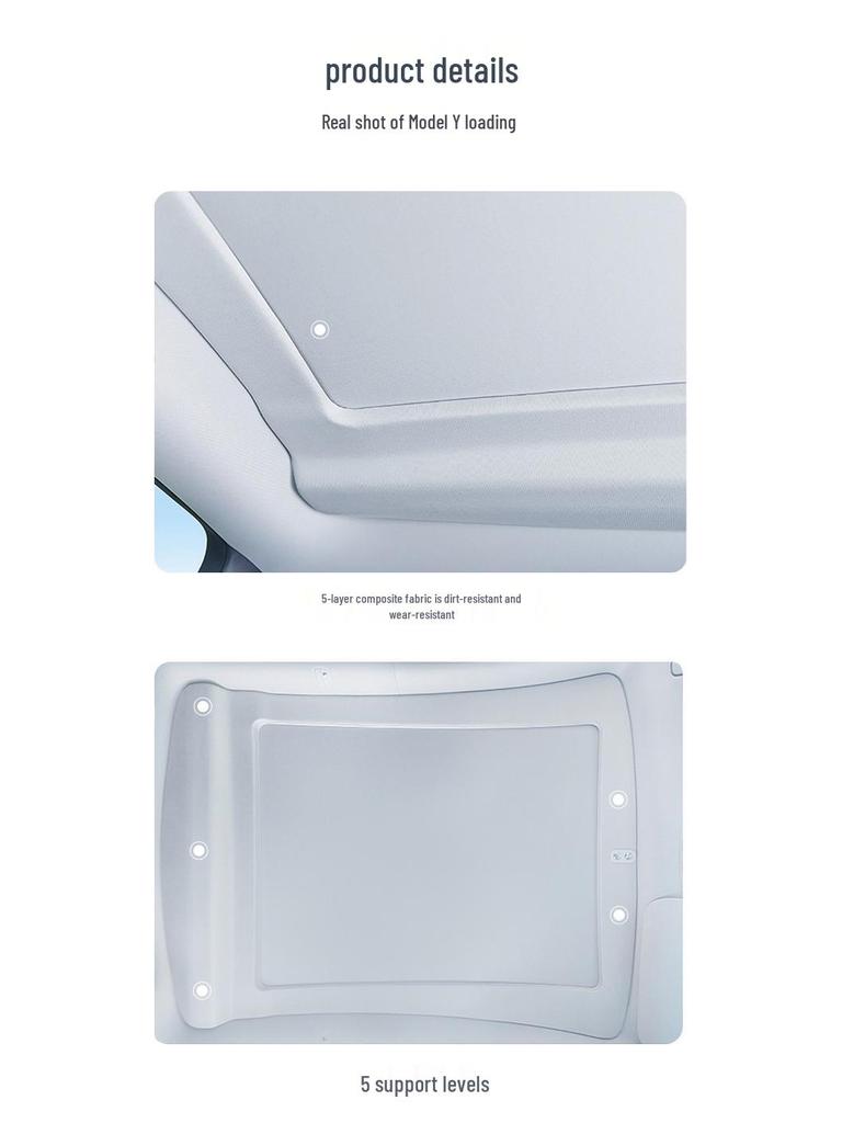 Tesla Model Y Sunroof Electric Sunshade: Roof Protection & Heat Insulation Curtain