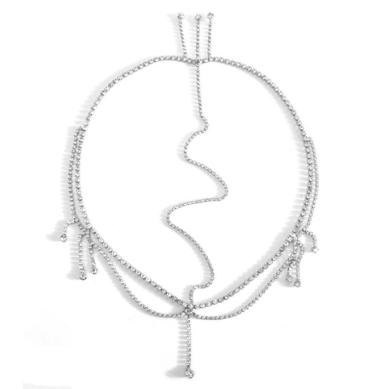 Böhmische Kristall Stirnkette Kopfschmuck Damen Ethnischer Stil Haaraccessoire Vergoldetes Wasser Stirnband